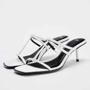 Zara White Strappy Heels